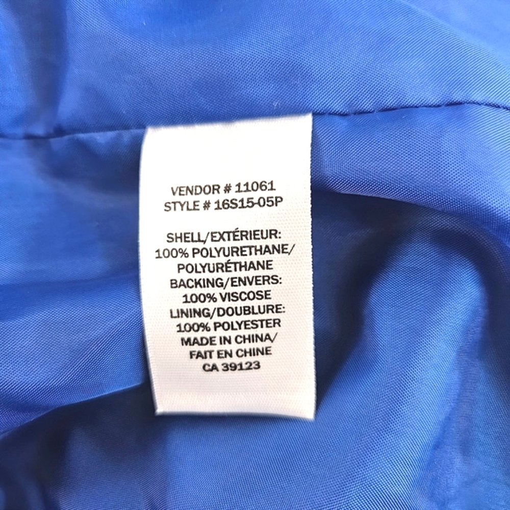 Northern Reflections Women's Royal Blue Moto Jacket Faux Leather Size S Petite - Picture 3 of 16